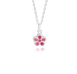 Zeige Details für Blume Anhänger Silber 925 pink handlackiert  Bild von Blume Anhänger Silber 925 pink handlackiert